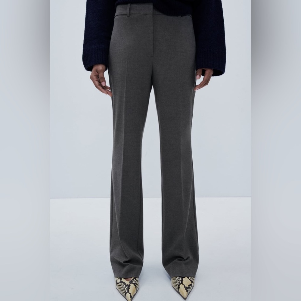 Flared high waisted trousers